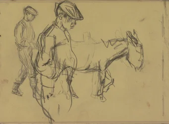 Two Studies of a Donkey Boy and a Donkey