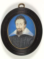 An unknown gentleman in black dress with white collar