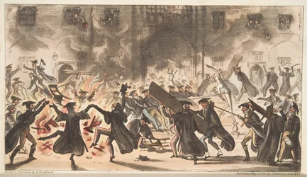 Flooring of Mercury, or the Burning of the Oaks, from The English Spy, published 1824