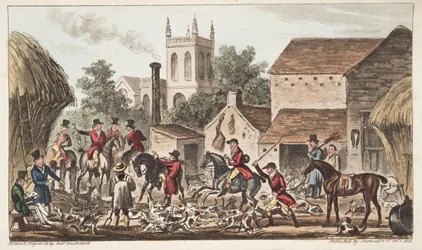 Going Out; A View of Berkeley Hunt Kennel, from The English Spy