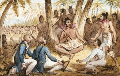 Illustration from The Voyages of Captain Cook