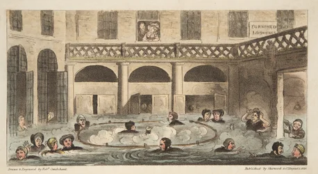 Public Bathing at Bath or Strewing Alive, from The English Spy