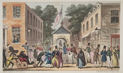 The Royal Wells, Cheltenham or Spasmodic affections from Spa Waters, from The English Spy