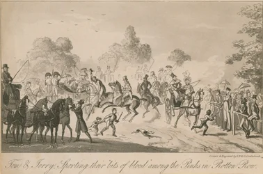 Tom and Jerry Sporting Their Bits of Blood Among the Pinks in the Rotten Row