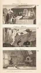 Trades in Regency England: flannel market, copper mines and shoe-maker