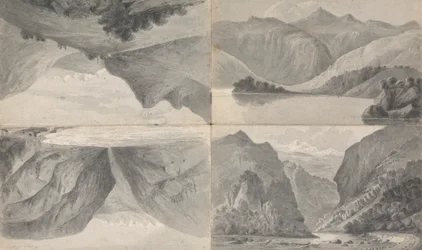 Lake at Davos, Entrance of the Pass to Segnes, Wiesen