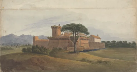 Castle of Ostia with Mountains in the Distance