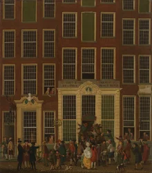 The Bookshop and Lottery Agency of Jan de Groot in the Kalverstraat in Amsterdam