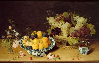 Still Life of Fruit and Flowers