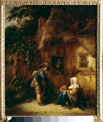 Conversation in Front of a Peasant House