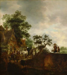 Travelers Stopping at an Inn on the Road