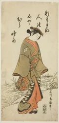 Young Woman Walking Near a Stream