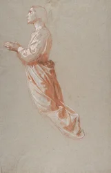 Angel upper register, study for wall paintings in the Chapel of Saint Remi, Sainte-Clotilde