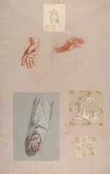 Hands of Saint Remi (lower register), Head of Saint Clotilde (upper register)