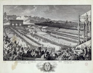 French Revolution: View of the Fete of the General Federation of French Departments at the Champs de Mars in Paris on 14/07/1791