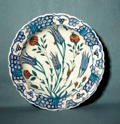 Islamic Art: Ceramic Plate Decorated from Iznik in Turkey