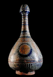 Islamic art. Terracotta bottle. Glazed, 16th century. Rome, Museo Nazionale d