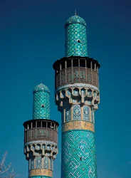 View of the minarets of the Shah Mosque