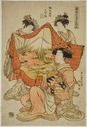 Hamaya of the Asahimaruya, from the series "Models for Fashion: New Designs as Fresh as Young Leaves (Hinagata wakana no hatsu moyo)"
