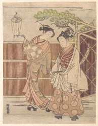Reizei Carrying a Teshoku (Hand Lantern)