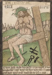 Album with Twelve Engravings of The Passion, a Woodcut of Christ as the Man of Sorrows, Late 15th Century