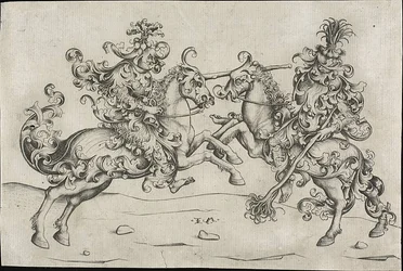 Combat of Two Wild Men on Horseback