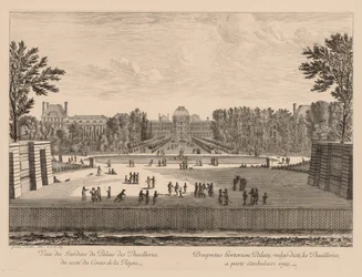 View of the Palace and Gardens of the Tuileries, from the side of the Cours la Reine