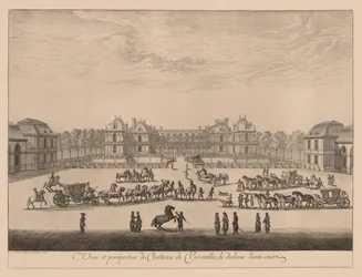 View and Perspective of the Château de Versailles, from Inside the Courtyard