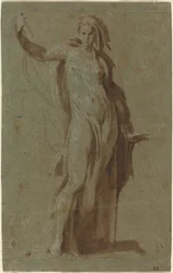 Standing Woman Holding a Scroll