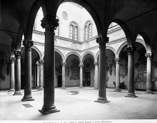 Courtyard of the Palazzo Medici Riccardi, Florence, Italy, c.1890