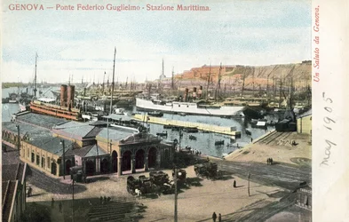 Ponte Federico Guglielmo and ferry terminus, Genoa
