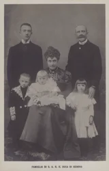 Prince Thomas, Duke of Genoa and His Wife, Princess Isabella of Bavaria, with Their Children