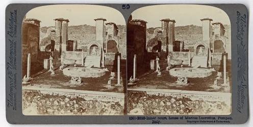 The House of Marcus Lucretius, Pompeii, from The Underwood Travel Library, 1895