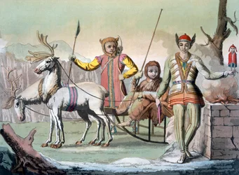 A Yakuti Shaman with Entourage, Siberia, c.1820s-30s