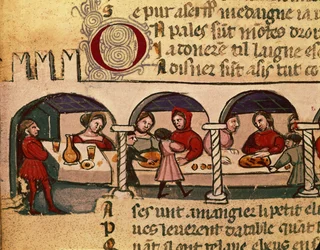 A Meal in an Inn, from Codex Entree d
