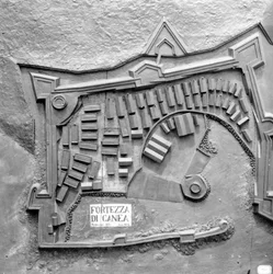 A Relief Map of the Fortress of Canea, Crete in 1608