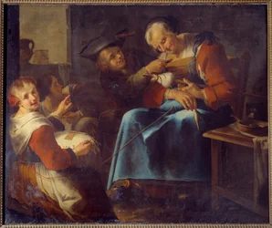 A Sleeping Old Filmmaker Surrounded by Children