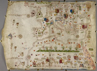 Map of Europe, Asia Minor, and Africa, as far south as Cape Rosso, vellum
