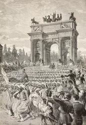 Allied Troops Entering Milan Through the Peace Arch, June 7