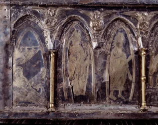 Ark of Barbarossa, with scenes of the life of St John the Baptist (wood, silver leaf and stones)