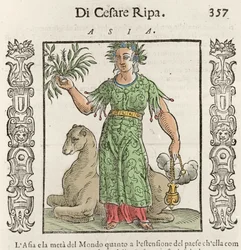 Asian Allegory with a Camel. Engraving from 
