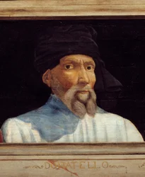Cassone Featuring 5 Portraits of the Master of the Florentine Renaissance (Detail with Portrait of Donatello)