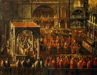 Ceremony in Basilica of Saint Mark in Venice