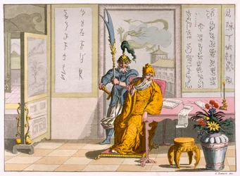 Chinese Taoist religious leaders: The Divinity Kuan-ti, engraved by Fumagalli and Bramatti, c. 1820-30