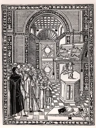 Church choir, illustration from Practica Musicae by Franchino Gaffurio, published in Venice 1512