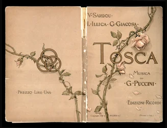Cover, Libretto of Tosca by Giacomo Puccini, Edizione Ricordi, Italy