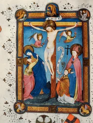 Crucifixion, illustration from the Missal of Master Pancratino, c. 1430