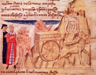 Dante and Virgil and the Chariot and the Oxen Pulling the Ark