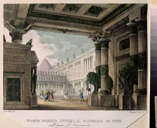 Stage Design for the Opera La Semiramide by Ch. Gluck