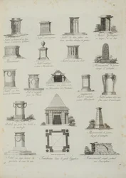 Designs for garden ornaments, from A Compendium of Drawings, by J.G. Grohmann